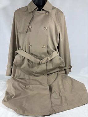 London Fog Double-Breasted Trench Coat 12 **no liner